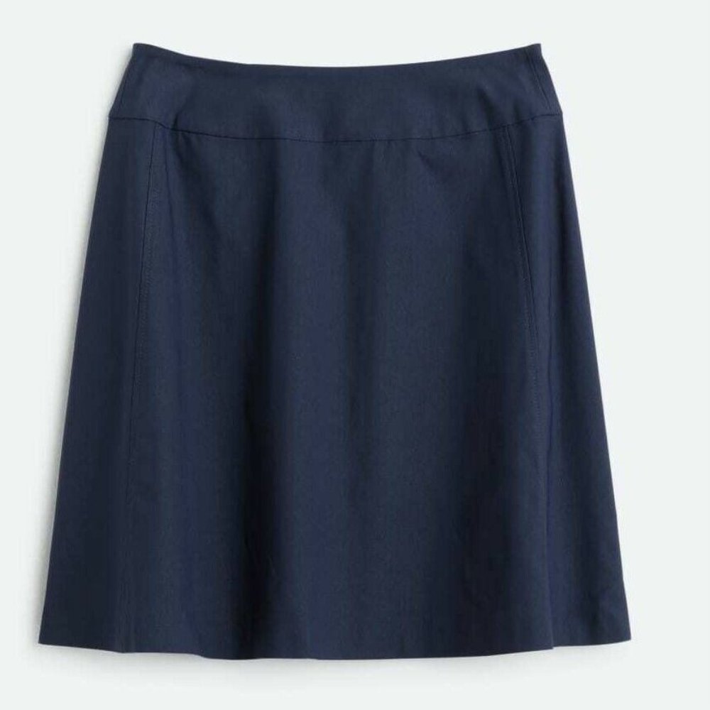 NWT Nic + Zoe Women's Solid A-Line Wonderstretch Pull-On Skirt LH2 Navy Medium